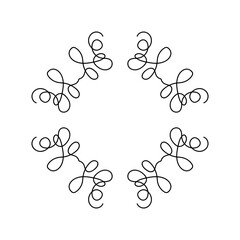 Obraz premium Wedding logo. Minimalistic floral frames. Vector botanical outline borders. botanic badge