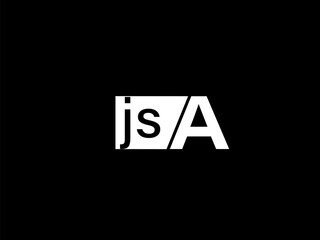 JSA Logo and Graphics design vector art, Icons isolated on black background