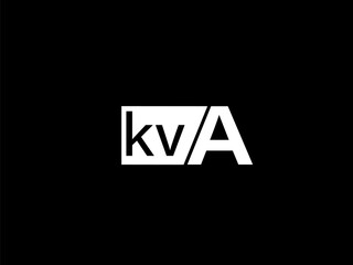 KVA Logo and Graphics design vector art, Icons isolated on black background