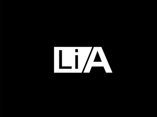 Fototapeta premium LIA Logo and Graphics design vector art, Icons isolated on black background
