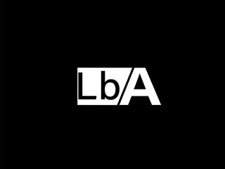 LBA Logo and Graphics design vector art, Icons isolated on black background