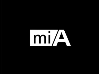 MIA Logo and Graphics design vector art, Icons isolated on black background