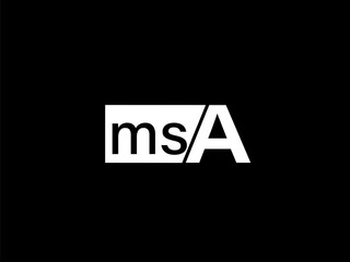MSA Logo and Graphics design vector art, Icons isolated on black background