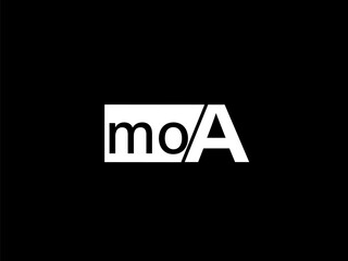 MOA Logo and Graphics design vector art, Icons isolated on black background
