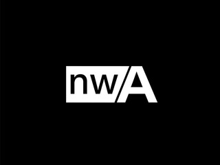 NWA Logo and Graphics design vector art, Icons isolated on black background