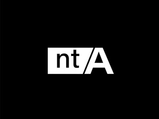 NTA Logo and Graphics design vector art, Icons isolated on black background