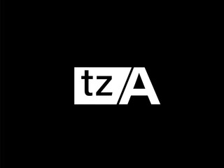 TZA Logo and Graphics design vector art, Icons isolated on black background