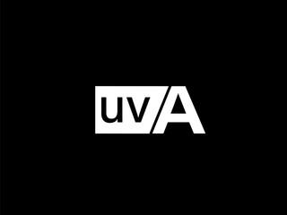 UVA Logo and Graphics design vector art, Icons isolated on black background