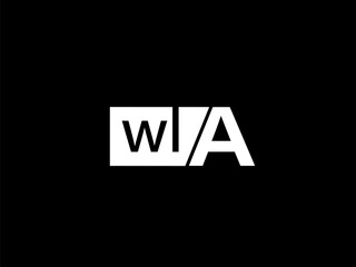 WLA Logo and Graphics design vector art, Icons isolated on black background