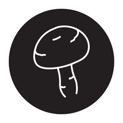 Mushroom color line icon. Cooking ingredient.
