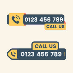 call us now button logo sign and symbol vector with Phone number