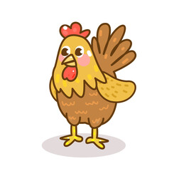 Cartoon Funny Chicken character vector.

