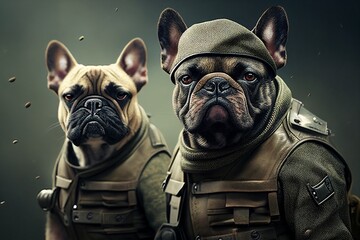dogs in uniform Generative AI