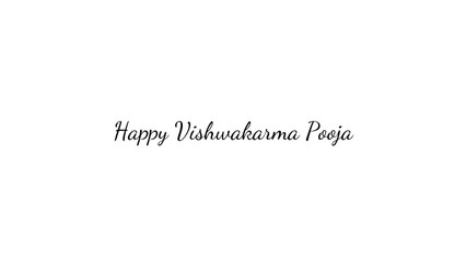 Happy Vishwakarma Pooja wish typography with transparent background