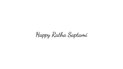 Happy Ratha Saptami wish typography with transparent background