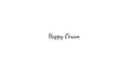 Happy Onam wish typography with transparent background