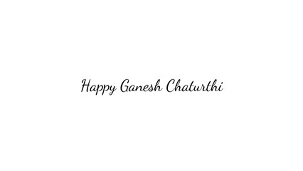 Happy Ganesh Chaturthi wish typography with transparent background