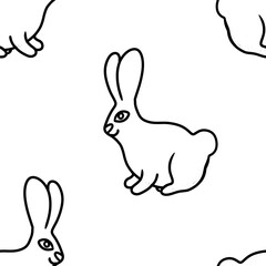 illustration of a rabbit seamless animal pattern background 