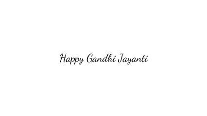 Happy Gandhi Jayanti wish typography with transparent background