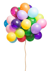 Flying colored balloons. joyful, childhood and happiness concept © alphaspirit