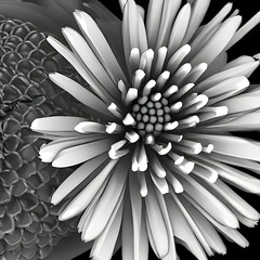 Blume Blüte in schwarz / weiss - created with generative AI technology