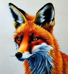 Fototapeta premium Fox, watercolor. AI generated.