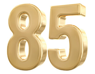 Obraz premium 3d gold number 85 with Generative AI