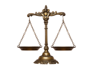 Plates in the balance. concept of finance and justice law