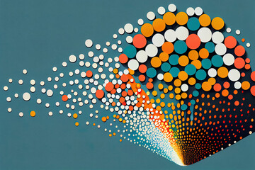 Funky pointillism minimalism abstract background.
Digitally generated AI image - obrazy, fototapety, plakaty