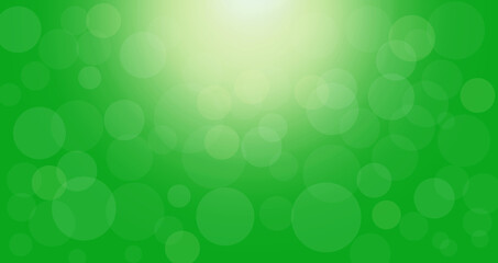 Bright sun on a green background, abstract circles.