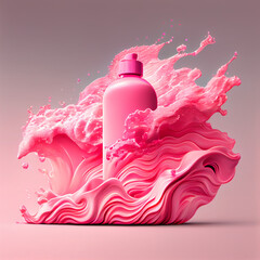Cosmetics in a beautiful wave.