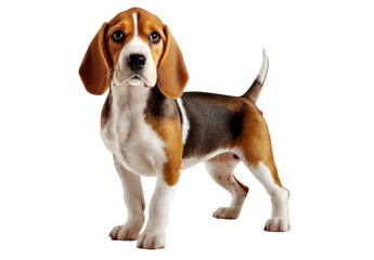 Beagle dog isolated on white, generative ai , PNG - obrazy, fototapety, plakaty