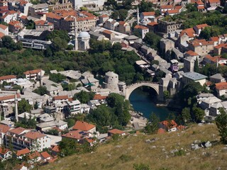a hightlight of the city of Mostar is the river Neretva and the old bridge