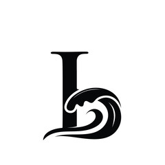 Letter B Logo Design Ocean