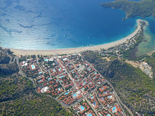 Oludeniz beach and town in Turkey	