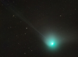 Obraz na płótnie Canvas Green comet or also C2022 E3 ZTF, taken with my telescope.