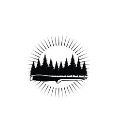 Knife and tree logo design landscape