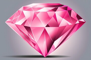 Cartoon styled pink diamond icon art illustration. Generative AI