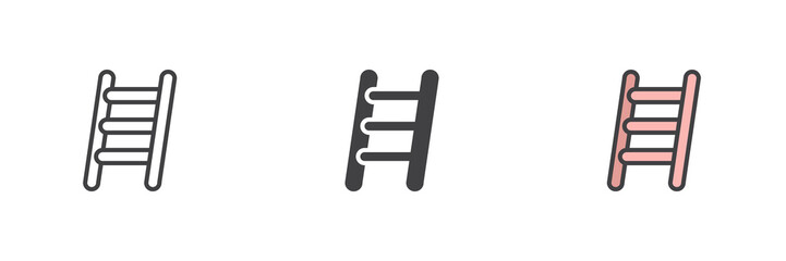 Ladder different style icon set