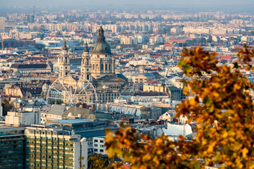 Saint Stephen Basilica (Szent István Bazilika) with Budapest city, Hungary
