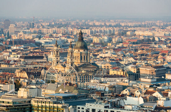 Saint Stephen Basilica (Szent Istv&aacute;n Bazilika) with Budapest city, Hungary