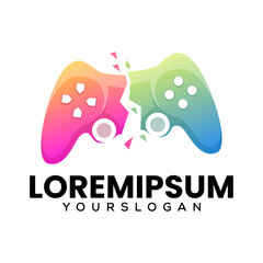 game controller colorful gradient logo design