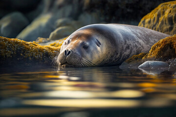 Seals sleep in their natural habitat, generative AI