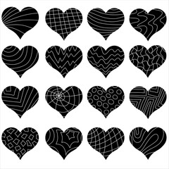 Set of different hearts. Vector (3)