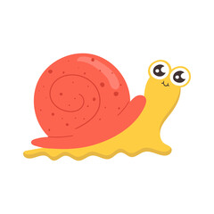 funny snail cartoon. slug illustration