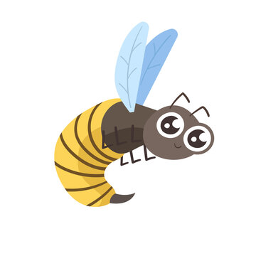 cute cartoon bee. hornet illustration