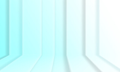 Obraz premium Three dimensional modern and minimal room background. Bright panoramic futuristic backdrop for mock up, product display or science presentation