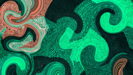 green orange abstract seamless pattern