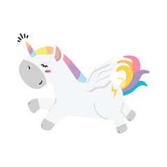 Cute unicorn character doodle cartoon