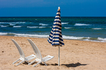 beach chair on the beach